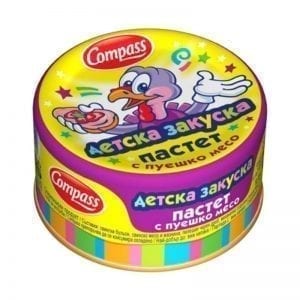 ПАСТЕТ ДЕТСКА ЗАКУСКА С ПУЕШКО КОМПАС 100ГР