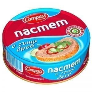 ПАСТЕТ С ГЪШИ ДРОБ КОМПАС 180ГР