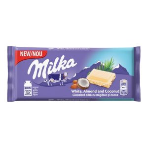ШОКОЛАД МИЛКА БЯЛ БАДЕМ КОКОС 90ГР