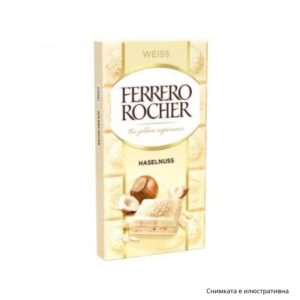 ШОКОЛАД FERRERO ROCHER БЯЛ С МАКАДАМИЯ 90ГР